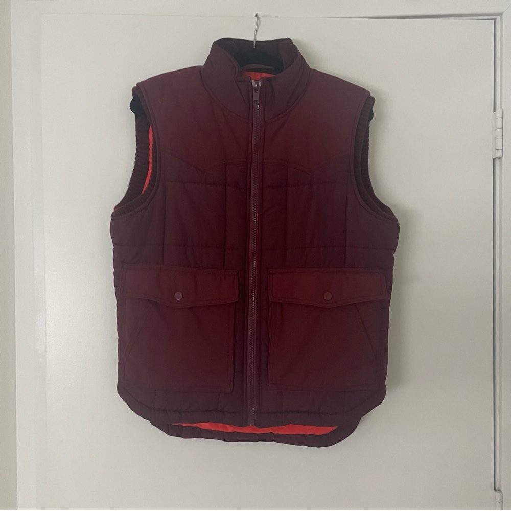 Dark Red Puffer Vest